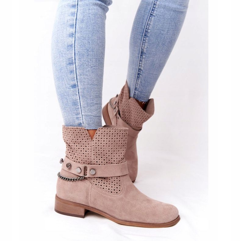 Bottes Printemps Ajourées Lewski Shoes 2905-0 Beige 2