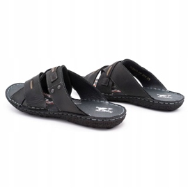 Kampol Chaussons cuir homme 201/3 noir le noir 4