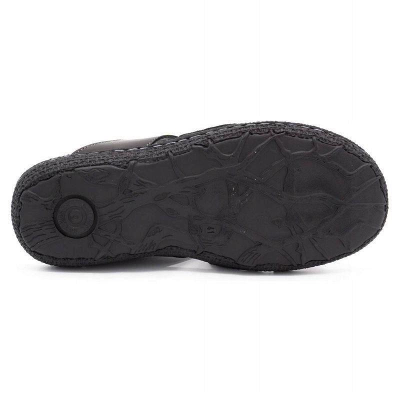 Kampol Chaussons cuir homme 201/3 noir 5