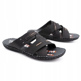 Kampol Chaussons cuir homme 201/3 noir 3