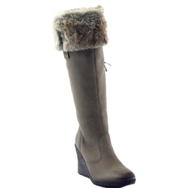 Bottes Caprice en cuir avec fourrure 25607 gris 1