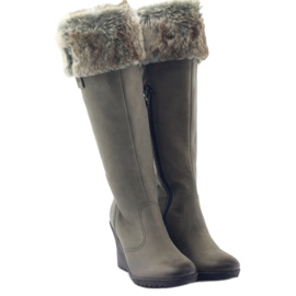 Bottes Caprice en cuir avec fourrure 25607 gris 4