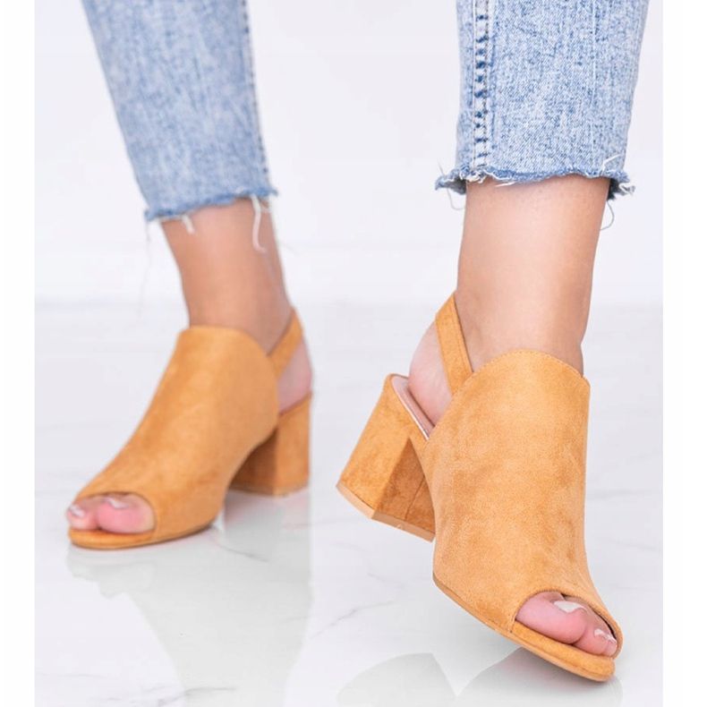 Sandales camel sur tige avec tige Blubbery brun 1