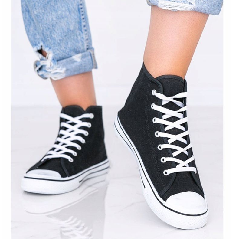 Baskets noires femme Gampa cheville le noir 1 Baskets noires femme Gampa cheville le noir 1