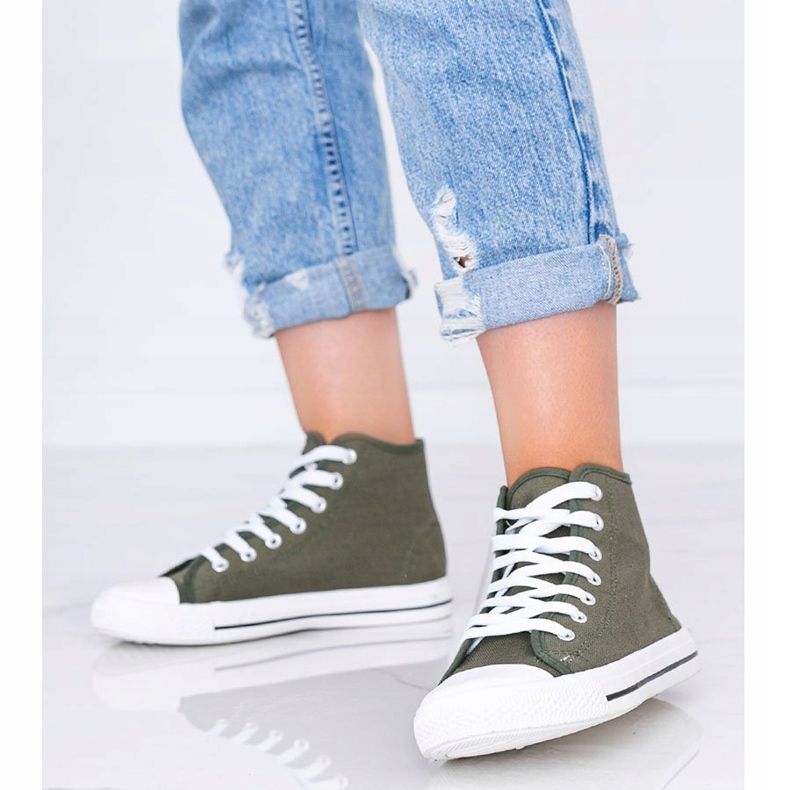 Baskets montantes femme vert kaki Gampa 1