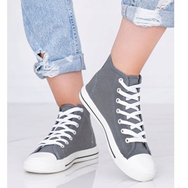 Baskets femme grises Gampa cheville 1