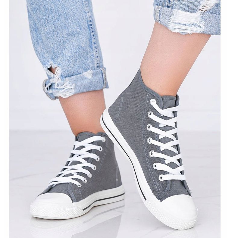 Baskets femme grises Gampa cheville 1