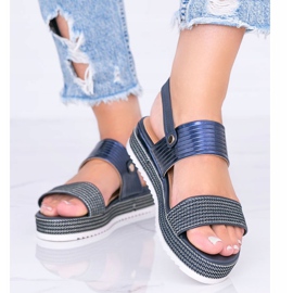 Sandales bleu marine sur semelle épaisse Senorita 1