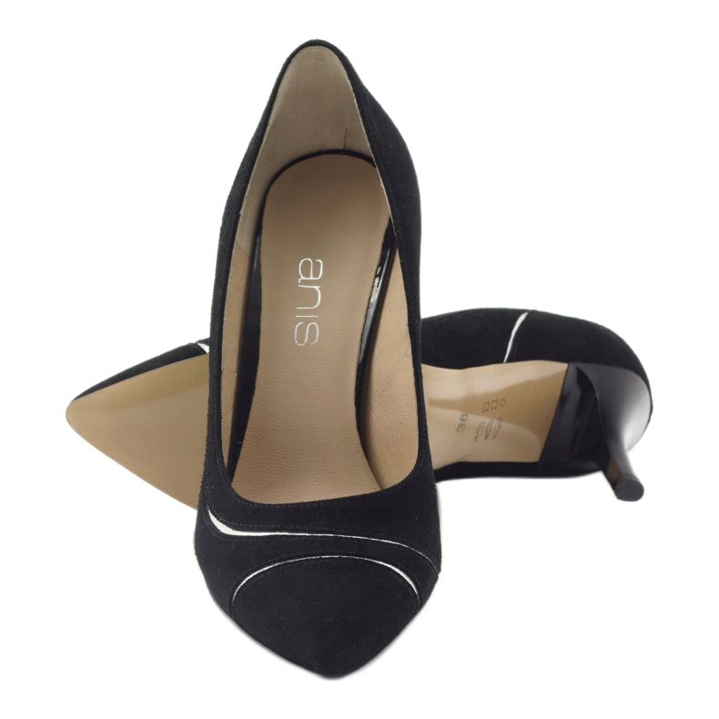 Escarpins pour femmes talons aiguilles Anis 4474 noir le noir argent 3