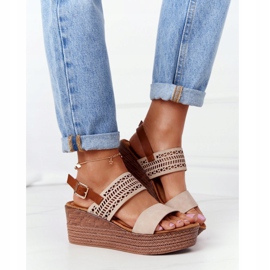 S.Barski Sandales Compensées Ajourées S. Barski GD-47 Beige 1