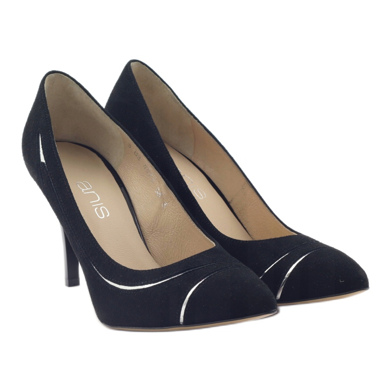 Escarpins pour femmes talons aiguilles Anis 4474 noir le noir argent 4