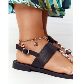 Sandales en cuir Tongs Big Star HH274705 Noir 1