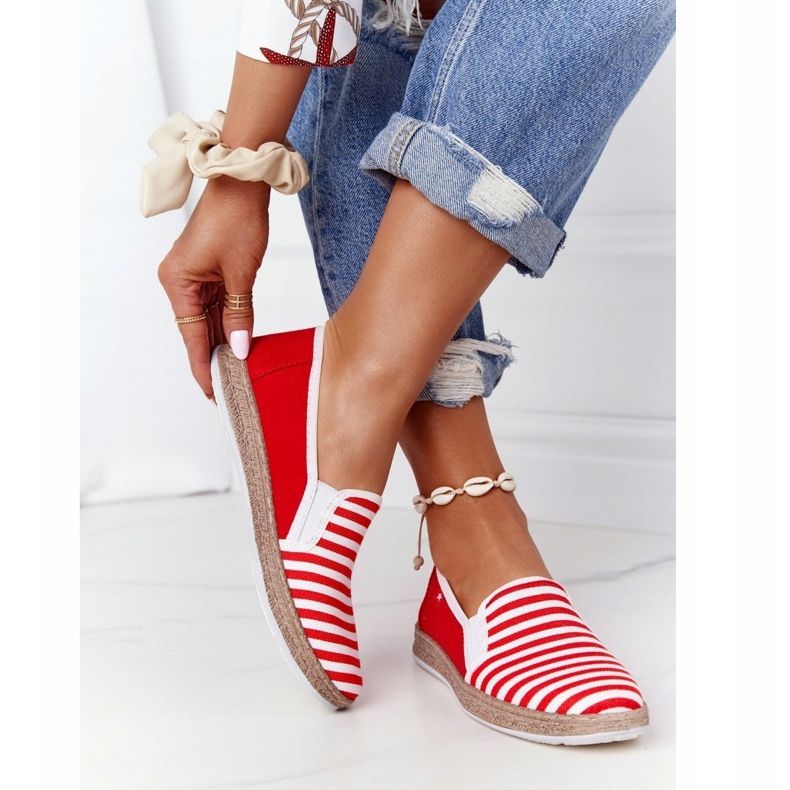 Espadrilles Femme Big Star HH276003 Rouge-Blanc blanche 1