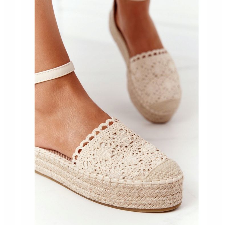 Espadrilles En Dentelle Sur Une Plateforme Beige Tressée Larissa 1 Espadrilles En Dentelle Sur Une Plateforme Beige Tressée Larissa 1