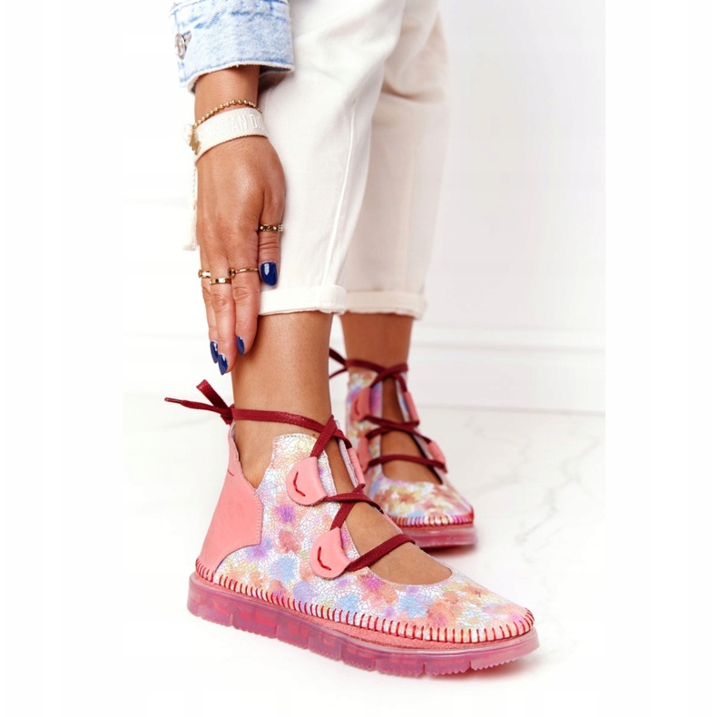 Boots cuir femme Maciejka Rose 04457-15 bleu orange vert jaune 1