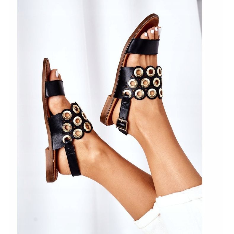 Sandales Cuir Ajourées Lewski Shoes 3042 Noir le noir 1