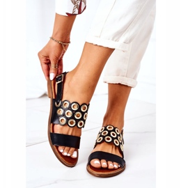 Sandales Cuir Ajourées Lewski Shoes 3042 Noir 2