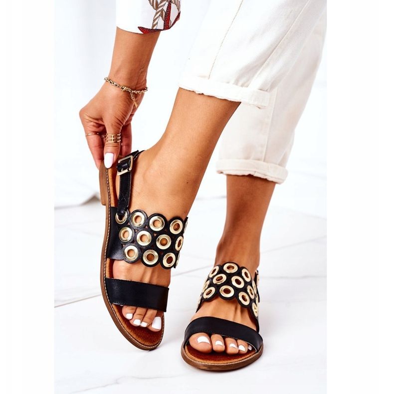 Sandales Cuir Ajourées Lewski Shoes 3042 Noir le noir 2