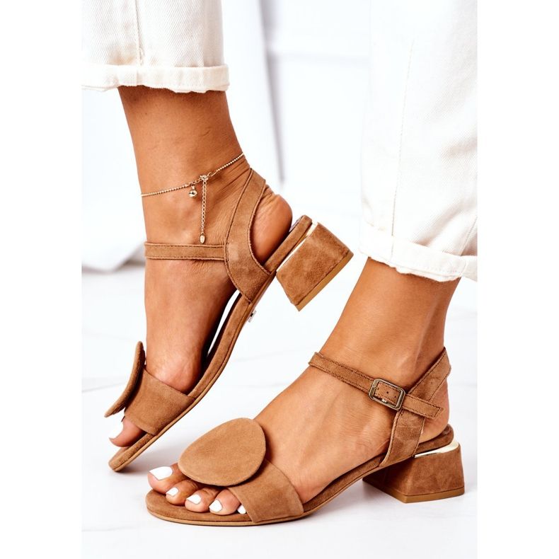 Sandales à talons hauts en daim Maciejka 5198A-29 Rouge brun 2