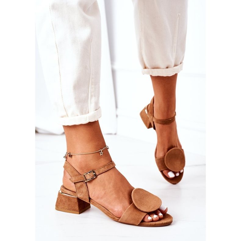 Sandales à talons hauts en daim Maciejka 5198A-29 Rouge brun 1