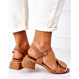 Sandales à talons hauts en daim Maciejka 5198A-29 Rouge brun 3