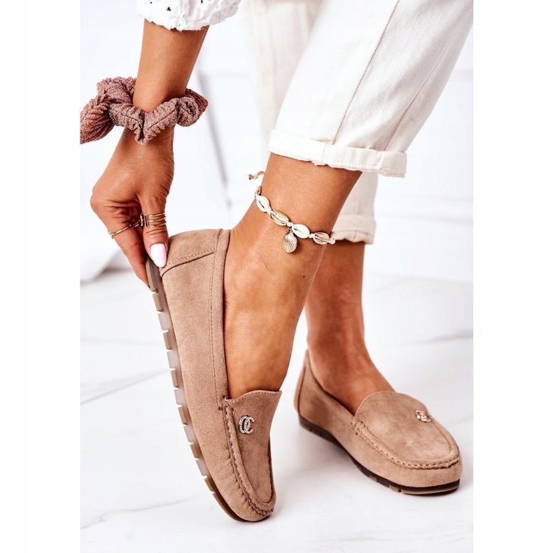 PS1 Mocassins Femme En Daim Marron Clair Madelyn beige 2