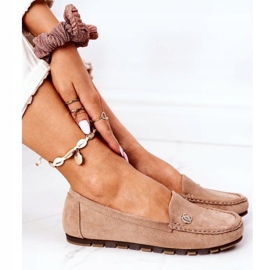 PS1 Mocassins Femme En Daim Marron Clair Madelyn beige 4