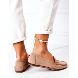 PS1 Mocassins Femme En Daim Marron Clair Madelyn beige 3