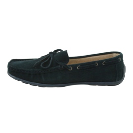 Mocassins femme en cuir American Club JK05 bleu 1