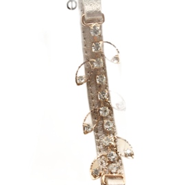 Sandales dorées sur un poteau avec Zircon Espinto S352 d'or 5