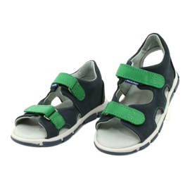 Sandales Velcro enfant en cuir Mazurek 314, bleu marine vert 2 Sandales Velcro enfant en cuir Mazurek 314, bleu marine vert 2