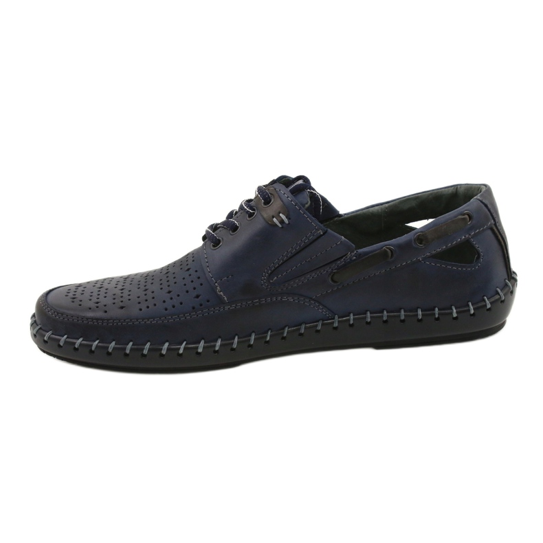 Polbut Chaussures homme, mocassins ajourés J69L bleu marine 1