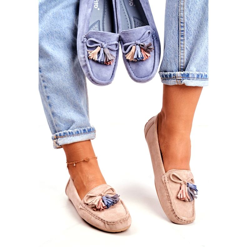 Evento Mocassins Femme Daim 20PB35-2003 Bleu Donna Mia 2