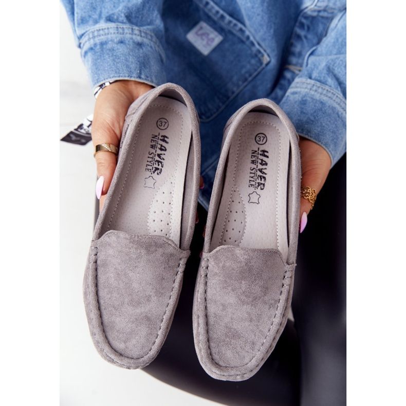PH1 Mocassins Femme En Daim Gris Saint-Marin 5