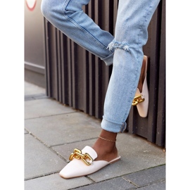 Chaussons Beiges Avec Tige Et Chaîne Beige Call On Me 2
