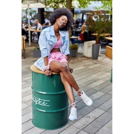 PS1 Baskets Logged Femme Blanc-Rose Day Off 2