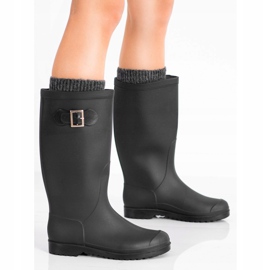 SHELOVET Galoches hautes en caoutchouc noir 1