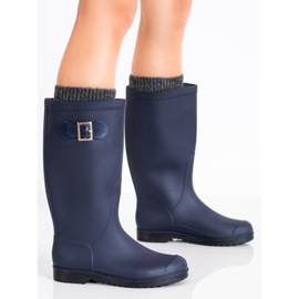 SHELOVET Galoches hautes en caoutchouc bleu marin bleu 1 SHELOVET Galoches hautes en caoutchouc bleu marin bleu 1