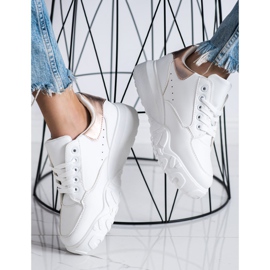 SHELOVET Baskets blanches à la mode d'or 2