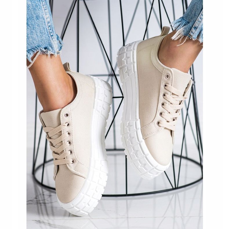 Goodin Chaussures de mode beiges baskets brun 1