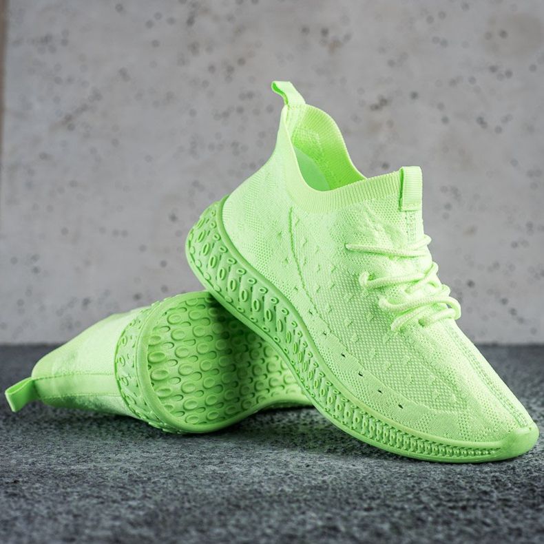 SHELOVET Baskets textiles vertes 1