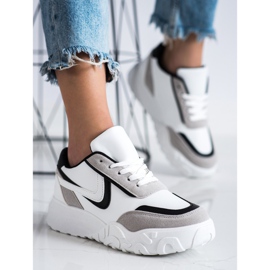 SHELOVET Baskets décontractées blanche multicolore 2