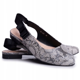 Ballerines Femme Sergio Leone Gris Serpent BL615 Lilon beige noir 5
