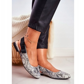 Ballerines Femme Sergio Leone Gris Serpent BL615 Lilon beige noir 1