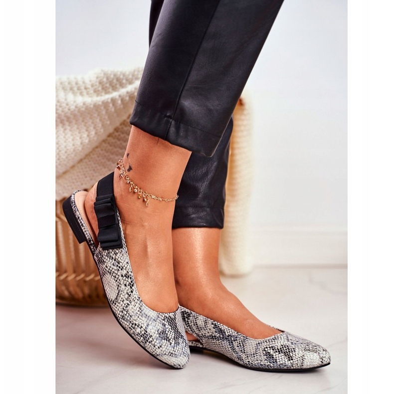 Ballerines Femme Sergio Leone Gris Serpent BL615 Lilon beige noir 1