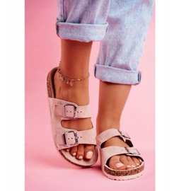 EVE Chaussons Femme En Liège Avec Fermoirs Rose Si Senor 4