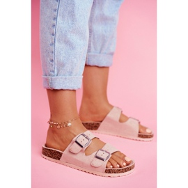 EVE Chaussons Femme En Liège Avec Fermoirs Rose Si Senor 3