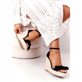Sandales compensées noires avec tressé noir Go For It le noir 4