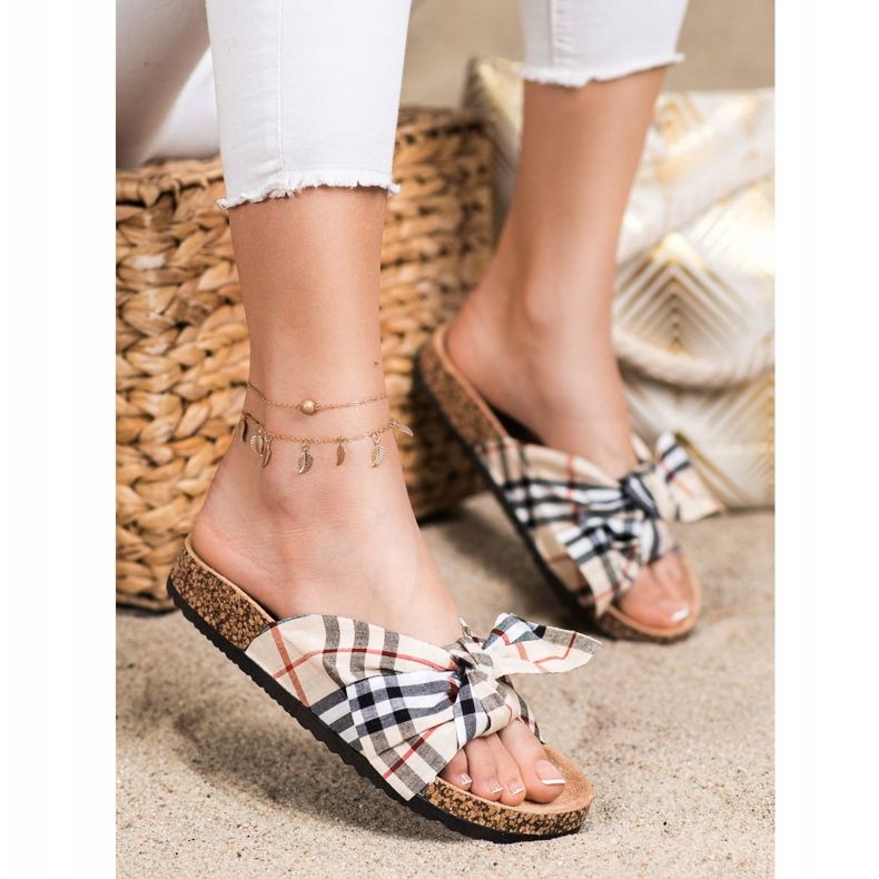 Bona Chaussons Avec Nœud À Carreaux multicolore 1 Bona Chaussons Avec Nœud À Carreaux multicolore 1