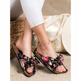 Bona Pantoufles À Motif Floral multicolore 3